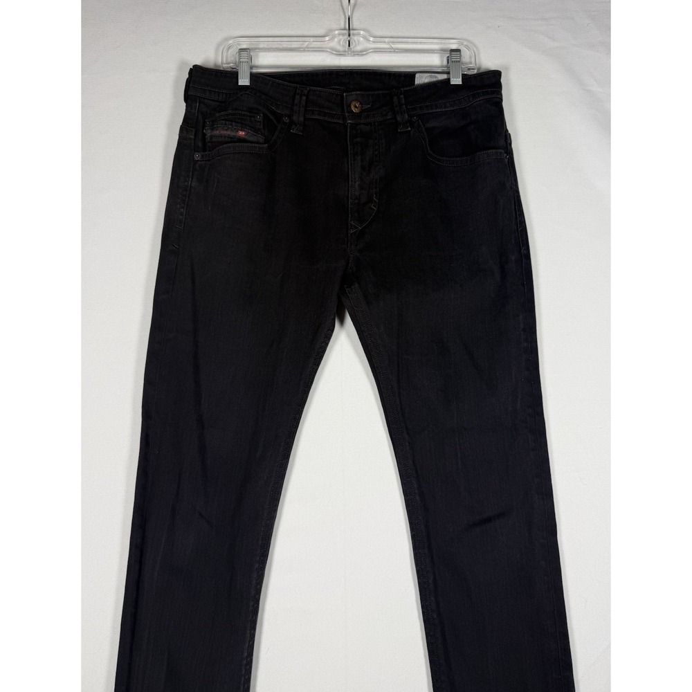 Diesel Jeans Mens 32x32 Black Thavar Slim Skinny 5 Pocket Stretch Denim